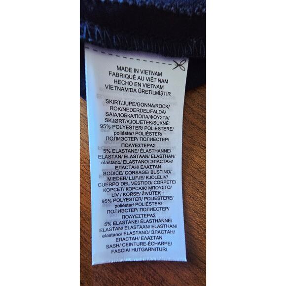 Lauren Ralph Lauren Long Wrap Dress, Black Label,  Black/Blue, Sz 16, New - Picture 5 of 7